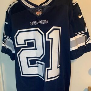NIKE. NFL Cowboys Dark Blue Jersey with Number 21. Women’s 
Size M